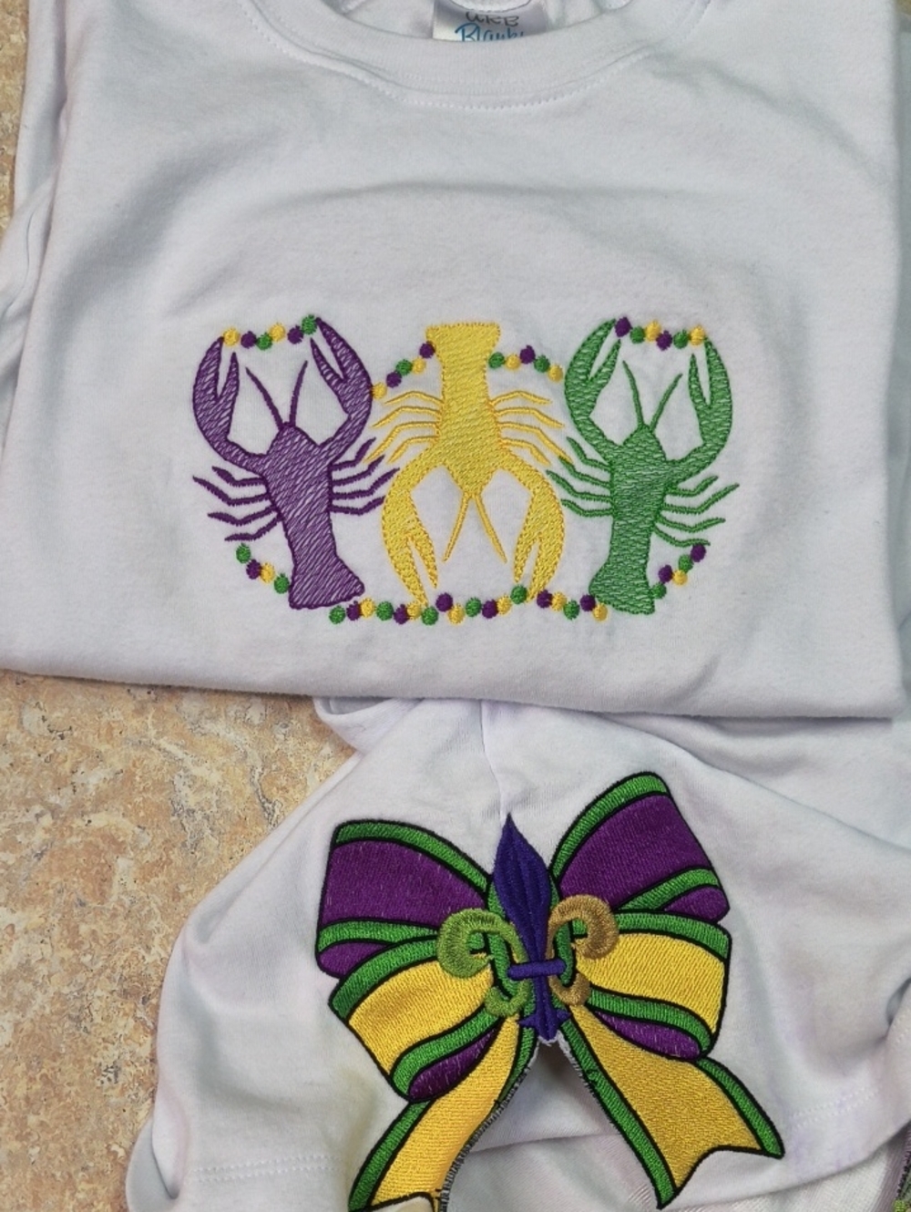 Girls Sz 8 Long Sleeve Shirt Bundle Mardi Gras Theme!